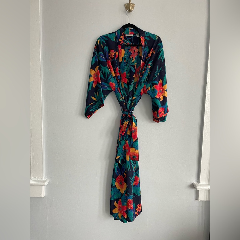 Valerie Stevens Long Floral Robe (Size L)